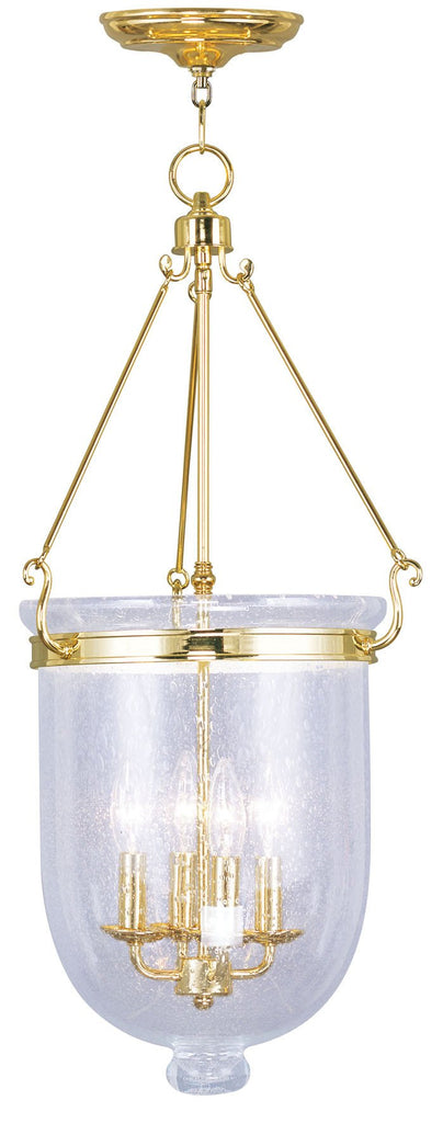 Livex Jefferson 4 Light Polished Brass Chain Lantern  - C185-5085-02