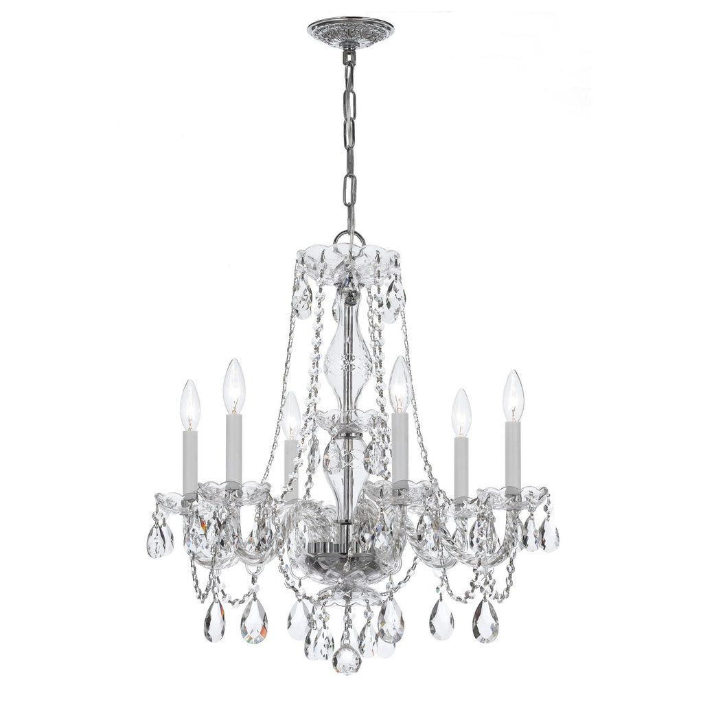 6 Light Polished Chrome Crystal Chandelier Draped In Clear Spectra Crystal - C193-5086-CH-CL-SAQ