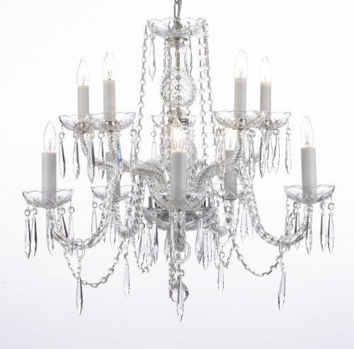 Crystal Icicle Waterfall Chandelier Lighting Dining Room Chandeliers H25" X W24" 10 Lights - G46-B10/1122/5+5