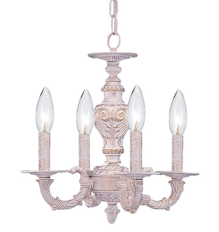 4 Light Antique White Youth Mini Chandelier - C193-5124-AW