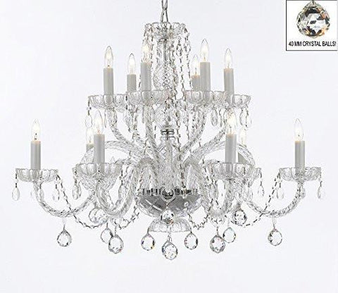 Murano Venetian Style All Empress Crystal (Tm) Chandelier With Crystal Balls - A46-B6/385/6+6
