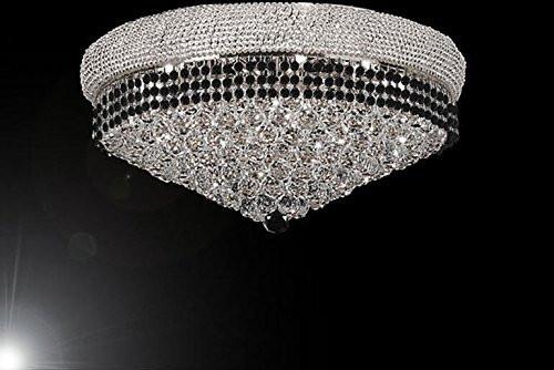 Flush French Empire Crystal Chandelier Chandeliers Lighting Trimmed With Jet Black Crystal Good For Dining Room Foyer Entryway Family Room And More H16" X W30" - G93-Flush/B79/Cs/541/24