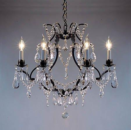 Wrought Iron Crystal Chandelier Lighting H19" X W20" - Go-A83-3030/6