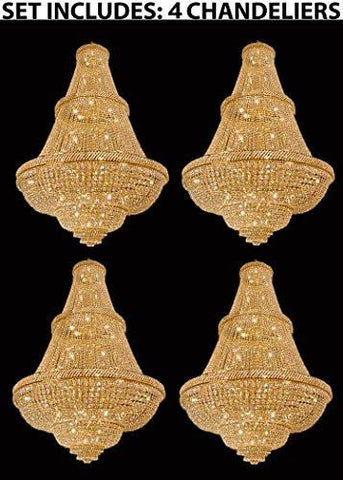 Set Of 4 - French Empire Crystal Chandelier Lighting H72" X W50" - Perfect For Ballrooms Or Event Halls - 4Ea-448/48