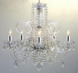 SET OF 10 LARGE CRYSTAL CHANDELIERS LIGHTING W/CHROME SLEEVES! - EACH ONE IS 24" X 25" - SET OF 10 - A46-B43/385/5-SET OF 10