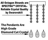 Swarovski Crystal Trimmed Chandelier! Chandelier with Chrome Sleeves! H25 X W24 - A46--B43/384/5SW