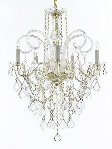Murano Venetian Style All-Crystal Chandelier Lighting H30" X W24" - G46-Cg/3/385/5