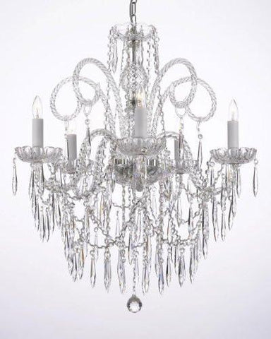 All Crystal Chandelier W/ Crystal Icicles - G46-B27/3/385/5