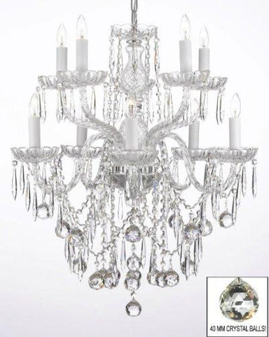 All Crystal Chandelier With 40Mm Crystal Balls And Crystal Icicles - G46-B29/B13/1122/5+5