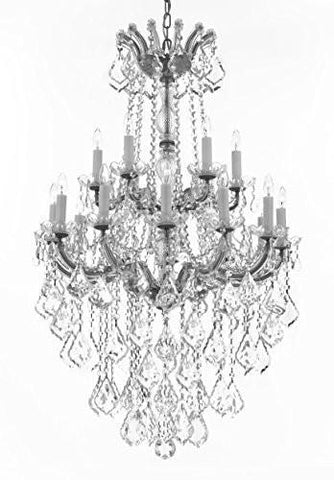 Swarovski Crystal Trimmed Chandelier Maria Theresa Crystal Chandelier Chandeliers Lighting H 50" X W 30" - Great For Dining Room Entryway Or Living Room - A83-B13/Cs/152/18Sw