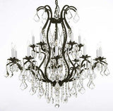 Set of 3-2 Wrought Iron Wall Sconce Crystal Lighting 3 Tier Wall Sconces W16 x H24 and 1 Wrought Iron Chandelier Crystal Chandeliers Lighting H36 X W36 - 2EA A83-6/3034 + 1EA A83-3034/10+5