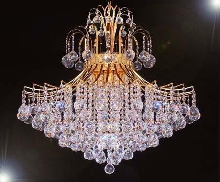 French Empire Crystal Chandelier Lighting H30" X W24" - Go-J10-CG/26055/9
