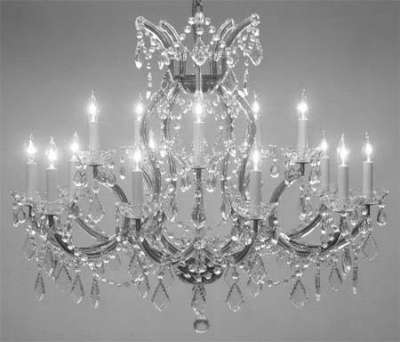 Swarovski Crystal Trimmed Maria Theresa Chandelier Crystal Lighting Chandeliers Lights Fixture Pendant Ceiling Lamp For Dining Room Entryway Living Room H28" X W37" - A83-Cs/1514/15+1Sw