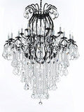 Swarovski Crystal Trimmed Wrought Iron Crystal Chandeliers Lighting Empress Crystal (TM) H60" W46" Perfect for an Entryway or Foyer! - A83-B12/3034/18+6SW