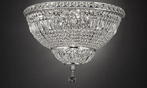 Flush Basket French Empire Crystal Chandelier Lighting H22" W30" - A93-Flush/Cs/454/14