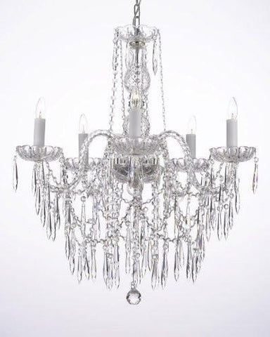All Crystal Chandelier W/ Crystal Icicles - G46-B27/3/384/5