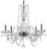 Empress Crystal (tm) Chandelier Chandeliers Lighting with Chrome Sleeves! H25 x W24 - GO-A46-B43/384/5