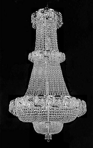 French Empire Crystal Chandelier Chandeliers Lighting Silver H50 X Wd30 21 Lights  Empire Foyer - A93-CS/928/21