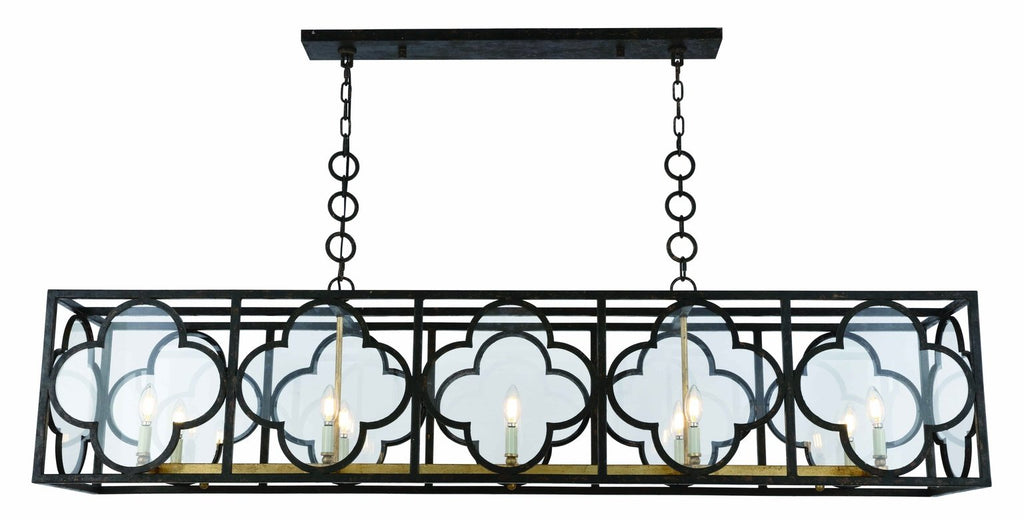 ZC121-1526G67ACCG - Urban Classic: Trinity 10 light Aged Copper&Golden Iron Chandelier