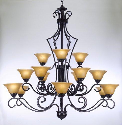 Large Foyer / Entryway Wrought Iron Chandelier Lighting H51" X W49" - Go-G7-451/15