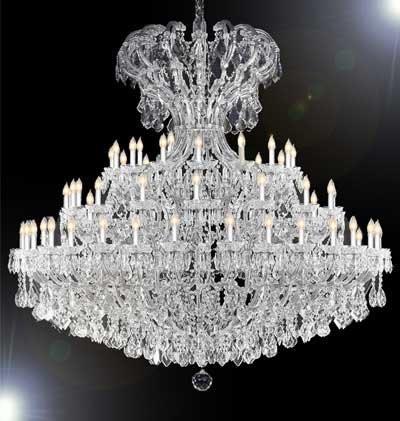 Large Foyer / Entryway Maria Theresa Chandelier Crystals Empress Crystal (Tm) Lighting H82" X W84" - A83-Silver/3103/64+8N