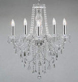 Authentic All Crystal Chandelier Chandeliers Lighting with Chrome Sleeves! - G46-B43/3/384/5