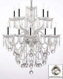 All Crystal Chandelier Lighting Chandeliers with 40MM Crystal Balls and Crystal ICICLES W/Chrome Sleeves! - G46-B43/B29/B13/1122/5+5