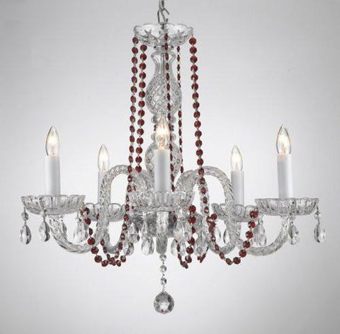 Crystal Chandelier Lighting With Red Color Crystal - A46-Redb1/384/5
