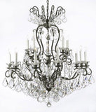 Set of 3-2 Wrought Iron Wall Sconce Crystal Lighting W 11.5" H 14" D 17" and 1 Wrought Iron Crystal Chandelier Lighting W38 H44 - 2EA G83-3/556 + 1EA A83-556/16
