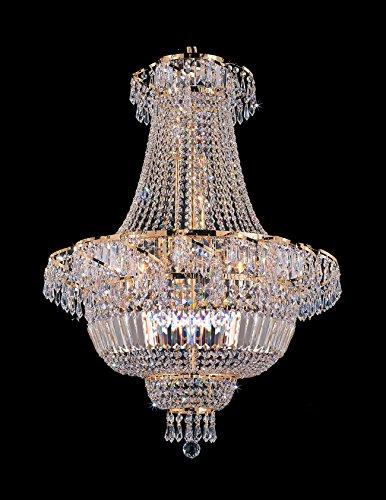 French Empire Crystal Chandelier Lighting - Great for the Dining Room, Foyer, Entry Way, Living Room H30" X W24" - A93-B8/CG/928/9