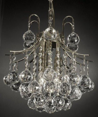French Empire Crystal Chandelier Chandeliers Lighting SILVER H13 X Wd12 3 Lights Empire - J10-742/3 SILVER-us