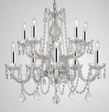 Chandelier Lighting Crystal Chandeliers with Chrome Sleeves! H25" X W24" 10 Lights - A46-B43/CS/1122/5+5