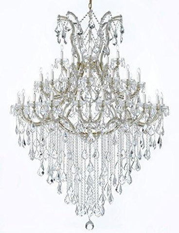 Large Foyer / Entryway Maria Theresa Crystal Chandelier Lighting H 72" W 52" Trimmed With Spectra Crystal - Reliable Crystal Quality By Swarovski - Gb104-Gold/B13/2756/36+1Sw