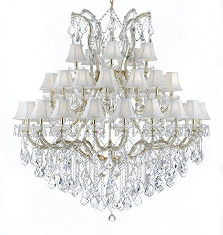 Maria Theresa Empress Crystal (Tm) Chandelier Lighting With White Shades - Cjd-Cg/Whiteshades/2181/52
