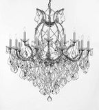 Swarovski Crystal Trimmed Maria Theresa Chandelier Lights Fixture Pendant Ceiling Lamp For Dining Room Entryway Living Room Dressed With Large Luxe Crystals H38" X W37" - A83-B90/Silver/21510/15+1Sw