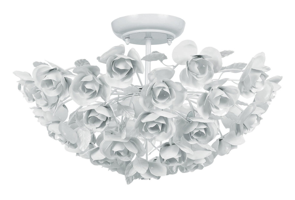 3 Light Wet White Floral Ceiling Mount - C193-530-WW