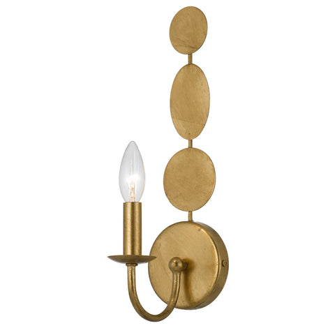 1 Light Antique Gold Eclectic  Industrial  Glam Sconce - C193-541-GA