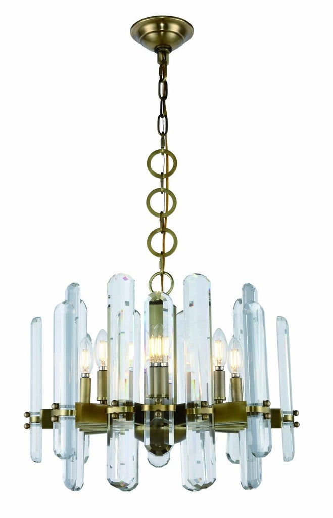 ZC121-1530D20BB/RC - Urban Classic: Lincoln 8 light Burnished Brass Chandelier Clear Royal Cut Crystal