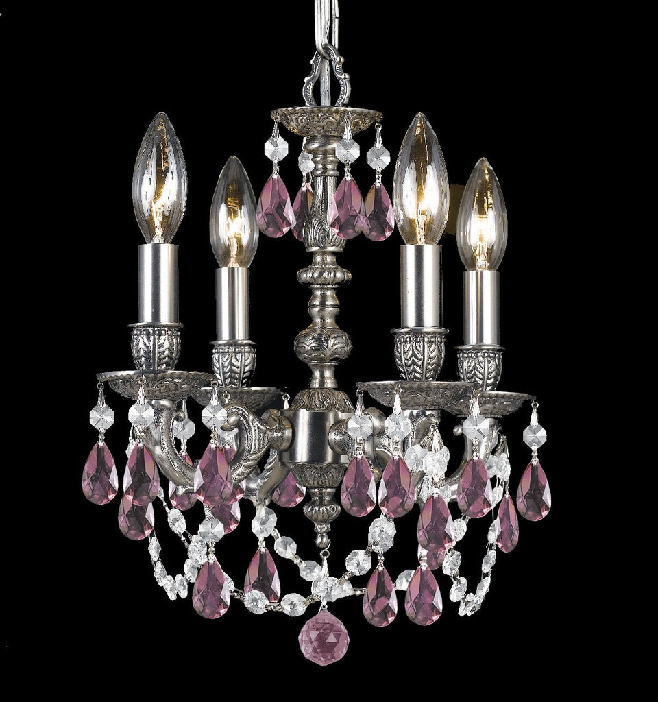 4 Light Pewter Traditional Mini Chandelier - C193-5504-PW-RO-MWP