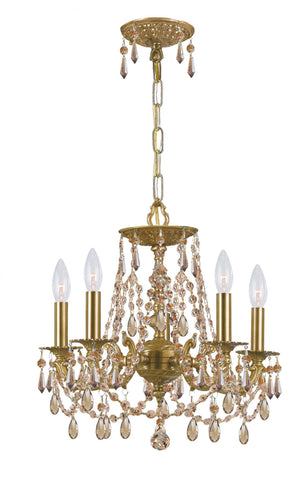 5 Light Aged Brass Traditional Mini Chandelier - C193-5545-AG-GTS