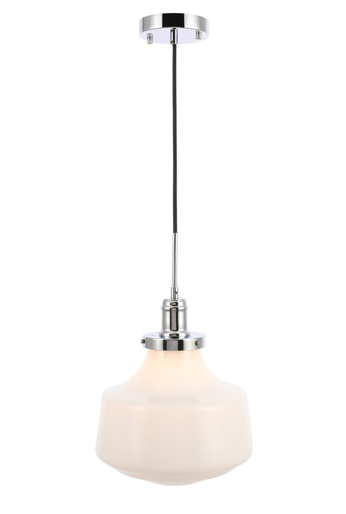 ZC121-LD6262C - Living District: Lyle 1 light Chrome and frosted white glass pendant