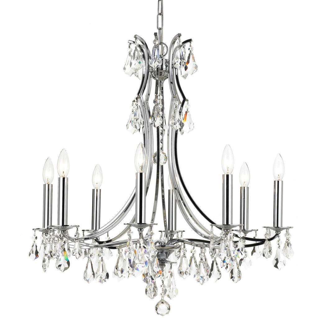 8 Light Polished Chrome Crystal Chandelier Draped In Clear Hand Cut Crystal - C193-5938-CH-CL-MWP