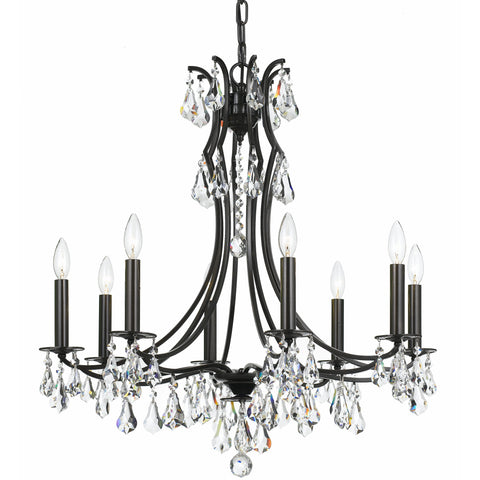 8 Light Vibrant Bronze Crystal Chandelier Draped In Clear Hand Cut Crystal - C193-5938-VZ-CL-MWP