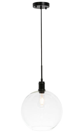 ZC121-LD6207BK - Living District: Emett 1 light Black and Clear glass pendant