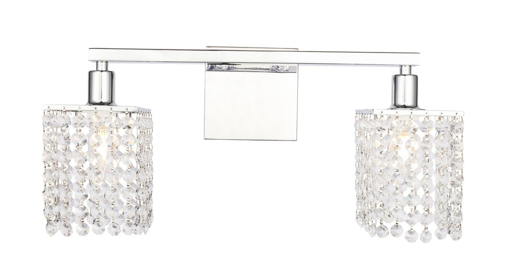 ZC121-LD7009C - Living District: Phineas 2 light Chrome and Clear Crystals wall sconce