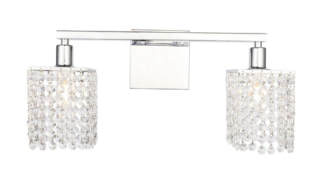 ZC121-LD7009C - Living District: Phineas 2 light Chrome and Clear Crystals wall sconce