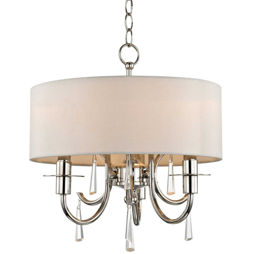 3 Light Polished Nickel Transitional  Modern Mini Chandelier Draped In Clear Hand Cut Crystal - C193-6033-PN-CL-MWP