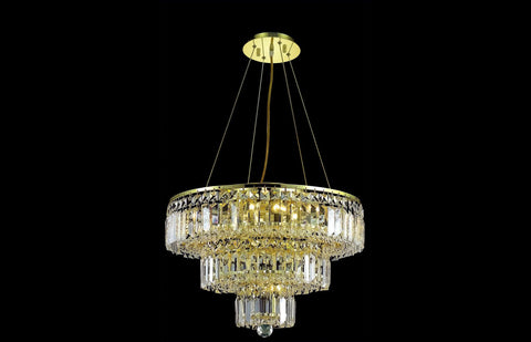 C121-2036D20G/RC - Regency Lighting: Maxime 9 light Gold Chandelier Clear Royal Cut Crystal