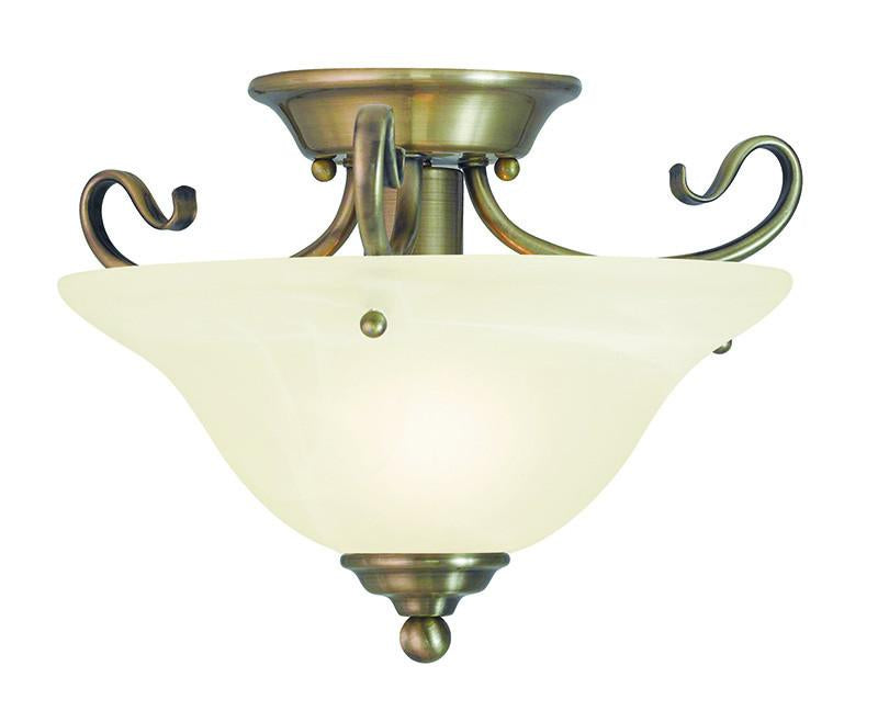 Livex Coronado 1 Light Antique Brass Ceiling Mount - C185-6109-01