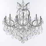 Swarovski Crystal Trimmed Chandelier Maria Theresa Chandelier Lighting Crystal Chandeliers H38 "X W37" Chrome Finish Great For The Dining Room Living Room Family Room Entryway / Foyer - J10-Chrome/26050/15+1Sw